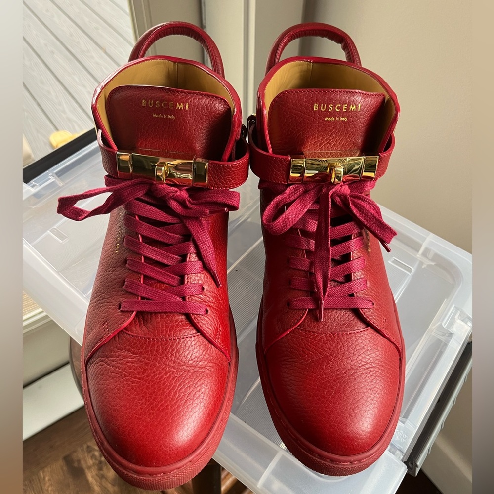 BUSCEMI Alce High-Top Sneakers||authentic Mens red sneakers,size 45